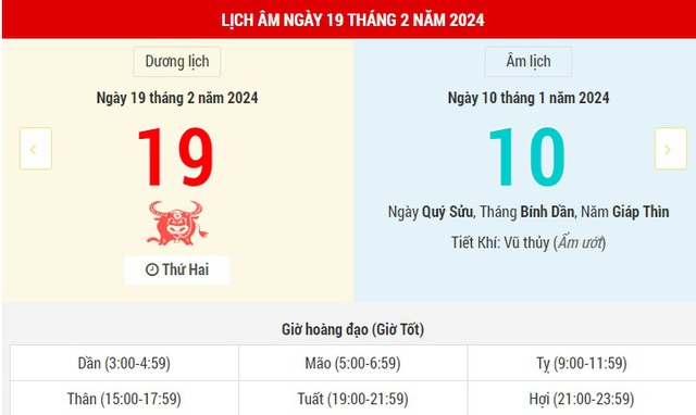  Lịch Âm hôm nay (19-2): Ngày tốt cúng vía Thần Tài 第1张