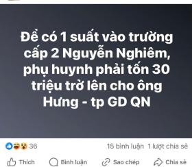  Bị tung tin nhận tiền ‘chạy trường’, Trưởng phòng Giáo dục ở Quảng Ngãi đề nghị công an vào cuộc 