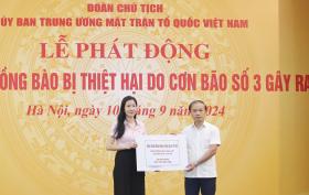 Ngân hàng CSXH dốc lòng, dồn sức chung tay ủng hộ bà con bị thiệt hại bão số 3